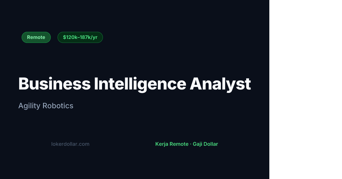 Business Intelligence Analyst at Agility Robotics | Loker Dollar