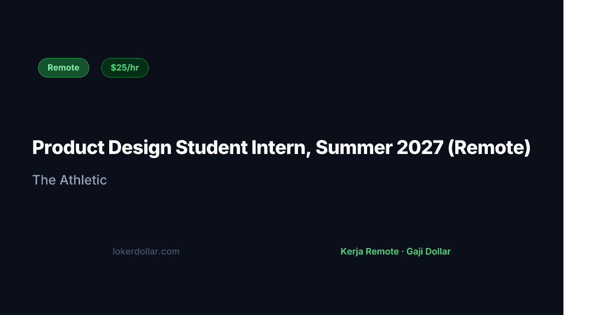 Product Design Student Intern, Summer 2027 (Remote) at The Athletic ...